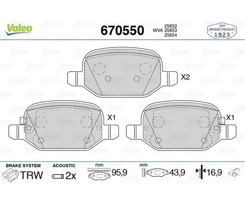 ARKA FREN BALATASI FIAT 500L 12> 0.9 1.3DMTJ 1.4 1.6D MTJ