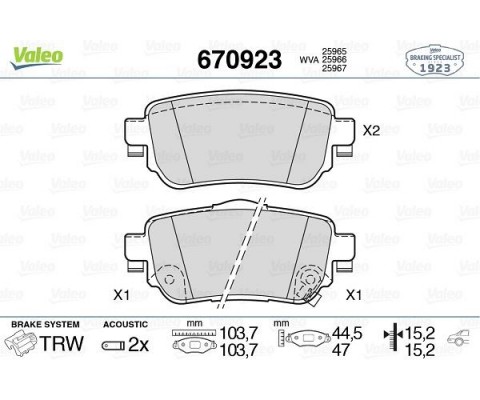ARKA FREN BALATA RENAULT KADJAR 15> KOLEOS II 18> / NISSAN QASHQAI 1.6L Dci R9M dizel 11-> / X-TRAIL 1.6L Dci T32 12->