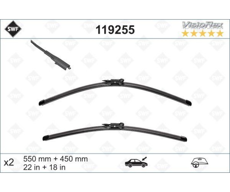 SILECEK SUPURGESI TAKIMI 550mm / 450mm BMW F20 F21 F22 F23 F87 SWF