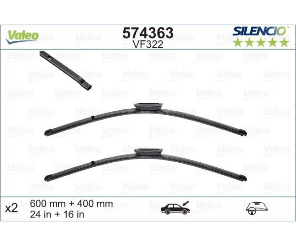 ÖN SİLECEK SÜPÜRGE TAKIMI PEUGEOT P301 CITROEN C ELYSEE 12> C3 PICASSO 10>17 DS3 10>15 RENAULT CLIO III 09 05>TALIA 00>FLUENCE 09> 600 400 FLATBLADE-MUZ TİP
