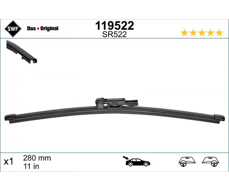 SILECEK SUPURGESI ARKA 280mm BMW E81 E87 SWF