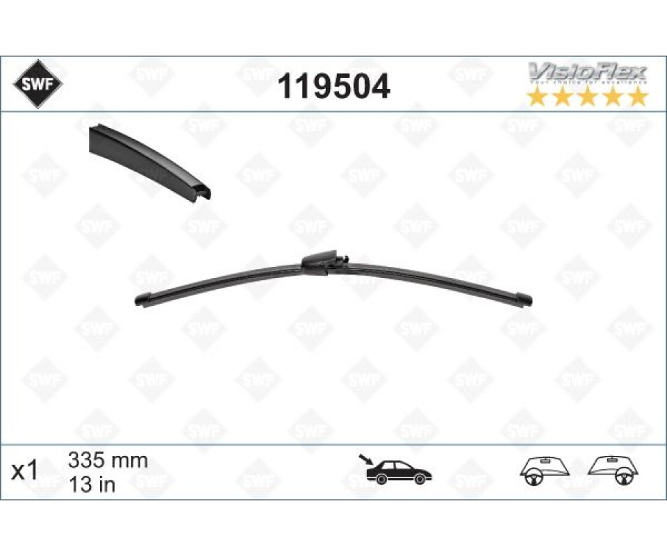 SİLECEK SÜPÜRGESİ ARKA GOLF5-GOLF6-POLO-IBIZA-TIGUAN 335 mm