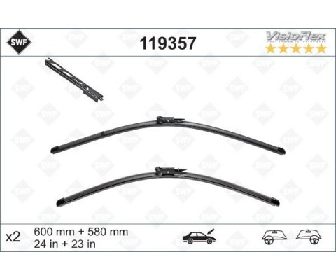SILECEK SUPURGESI TAKIMI 600mm / 580mm BMW E60 SWF