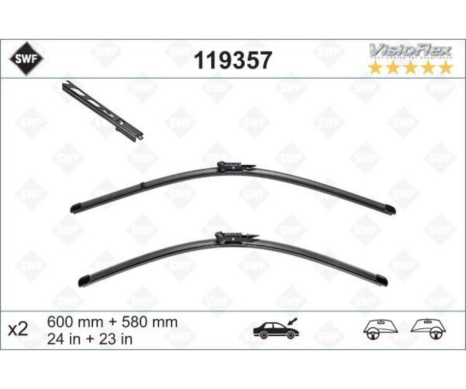 SILECEK SUPURGESI TAKIMI 600mm / 580mm BMW E60 SWF