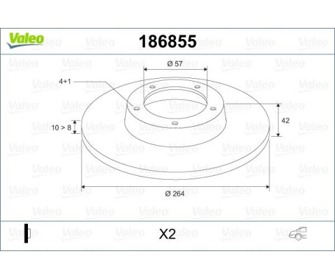 ARKA FREN AYNASI ASTRA H L67 04>14 COMBO C 01>11 MERIVA A 03>10 264x10x4DL DOLU