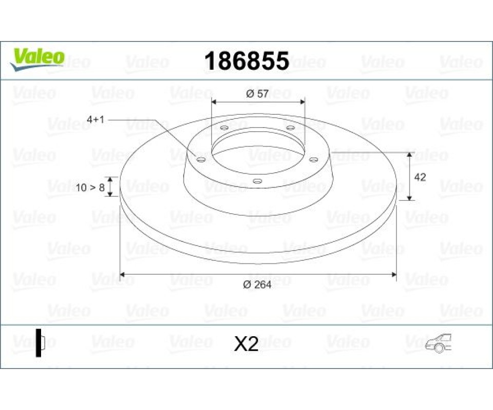 ARKA FREN AYNASI ASTRA H L67 04>14 COMBO C 01>11 MERIVA A 03>10 264x10x4DL DOLU