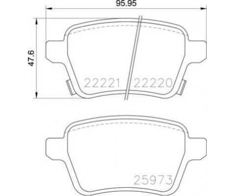 ARKA FREN BALATASI OPEL CORSA E 14>19 ADAM 14>19 15 JANT RPO J67 FIAT EGEA 16> 500L 13> 264mm