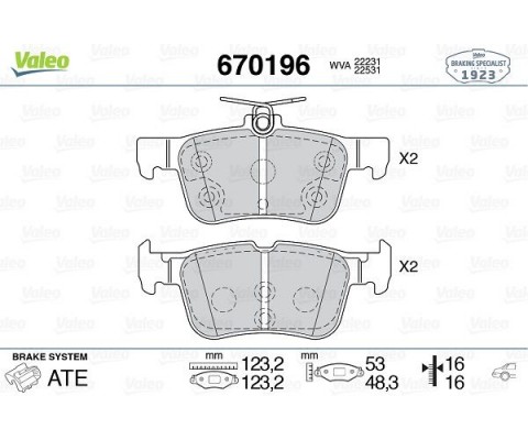 ARKA DİSK FREN BALATASI FORD EDGE 2.0D 08/15-07/18 FORD KUGA 1.5/1.5D/1.6/2.0/2.0D 11/12> FTE KIRMIZI KUTU