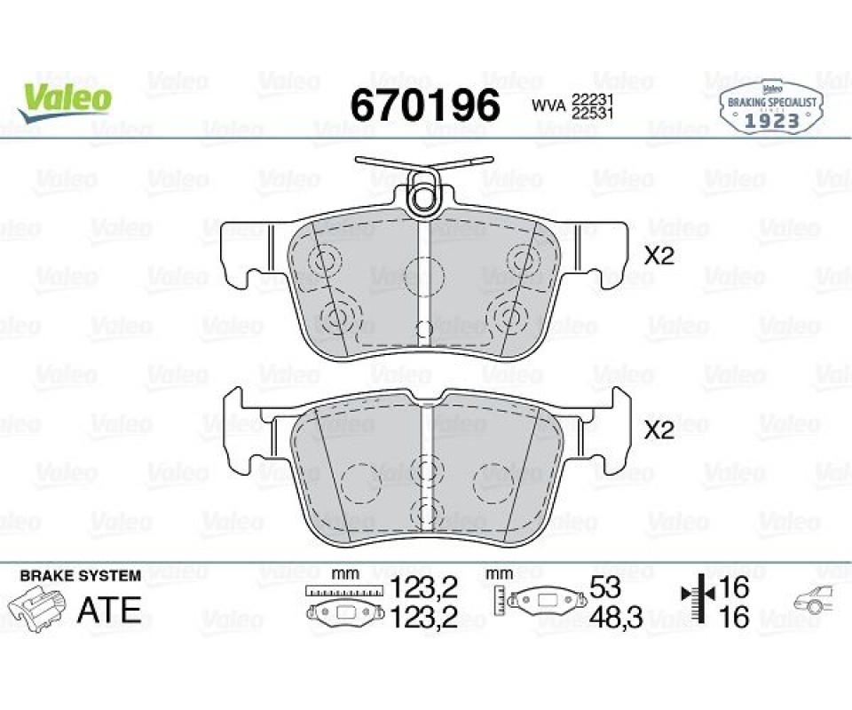 ARKA DİSK FREN BALATASI FORD EDGE 2.0D 08/15-07/18 FORD KUGA 1.5/1.5D/1.6/2.0/2.0D 11/12> FTE KIRMIZI KUTU