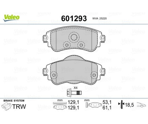 ÖN FREN BALATASI CITROEN C4 B7 1.4 VTI 09 > C4 1.6 HDI 11/2009 > DS4 1.6 HDI 1. 4.2011 > FTE KIRMIZI KUTU
