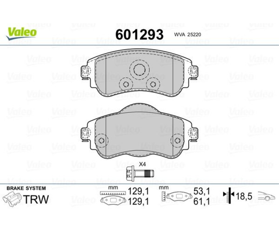 ÖN FREN BALATASI CITROEN C4 B7 1.4 VTI 09 > C4 1.6 HDI 11/2009 > DS4 1.6 HDI 1. 4.2011 > FTE KIRMIZI KUTU