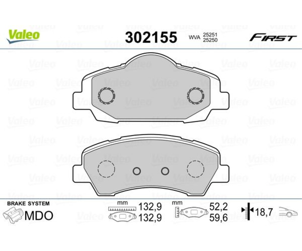 ÖN FREN BALATASI PEUGEOT P301 12> P308 13> CITROEN C-ELYSEE 12> C4 14> 266mm