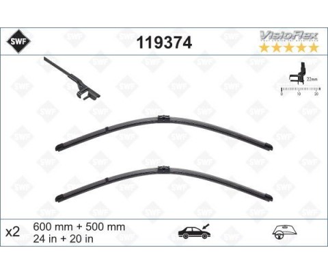SILECEK SUPURGESI TAKIMI 600mm / 500mm BMW E70 E71 SWF