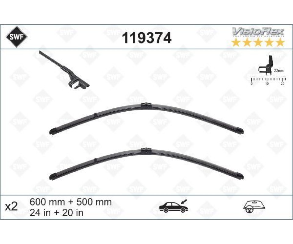 SILECEK SUPURGESI TAKIMI 600mm / 500mm BMW E70 E71 SWF