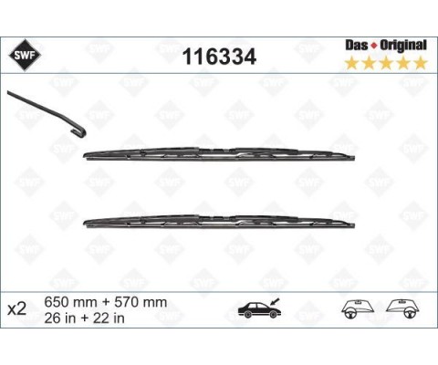 SILECEK SUPURGESI TAKIMI 650mm / 570mm BMW E39 SWF