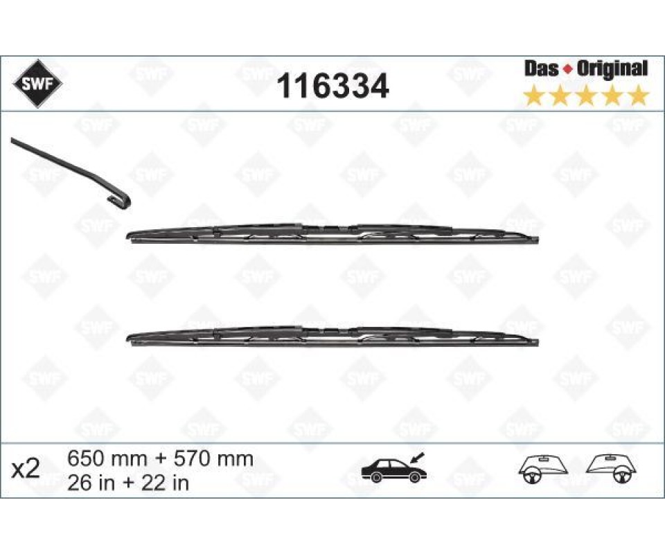SILECEK SUPURGESI TAKIMI 650mm / 570mm BMW E39 SWF