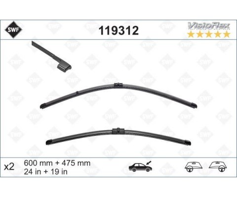 SILECEK SUPURGESI TAKIMI 600mm / 475mm BMW E90 E91 SWF