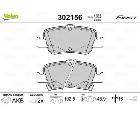ARKA FREN BALATA TOYOTA AURIS. COROLLA 1.33L 1.6L 1NR-FE 1ZR-FAE NRE180 ZRE181 ZRE185 12-> 1.4L 1ND-FTV D-4D NDE150 NDE180 07->
