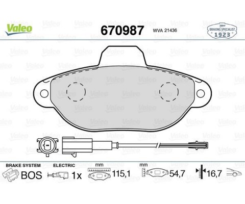 ÖN BALATA FİŞLİ FIAT PANDA 1.2 09 > PANDA 1.4 10 > 500 1.2 11/08 > FORD KA 1.2 2.09 >
