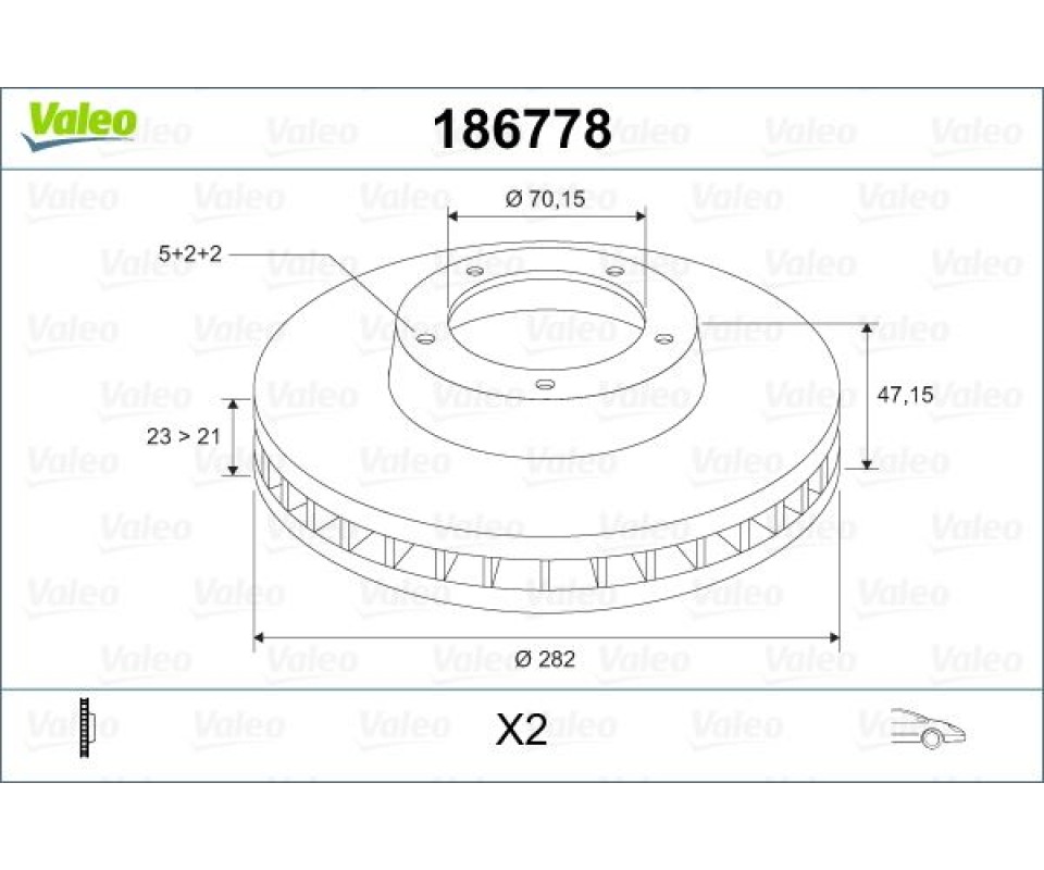 ÖN FREN DİSKİ HAVA KANALLI HONDA CR-V 2.0L B20 96-01 / HR-V 1.6L D16W1 99-07 / PRELUDE 2.0L F20A4 92-96 2.2L H22A4 97-01 282 çap x 5 bijon - Takım disk fiyatıdır