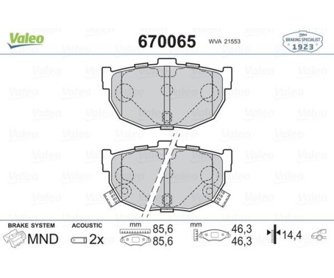 ARKA FREN BALATA HYUNDAI ELANTRA 1.6L G4ED 01-06 / COUPE 1.6L 96-02 / KIA CERATO 1.6L G4ED 04-> 1.5L D4FA CRDİ 04-06 1.6L D4FB 07-10 2.0L D4EA dizel 04-06