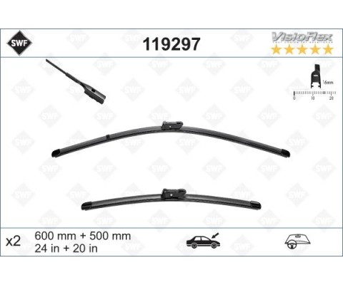 SİLECEK SÜPÜRGESİ ÖN AUDI A4-A5-Q3-Q5-MACAN 2008 > 600 x 500 mm