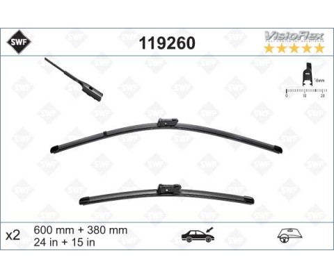 SİLECEK SÜPÜRGESİ ÖN POLO-TOLEDO-RAPID-A1 2010 > 600 x 380 mm