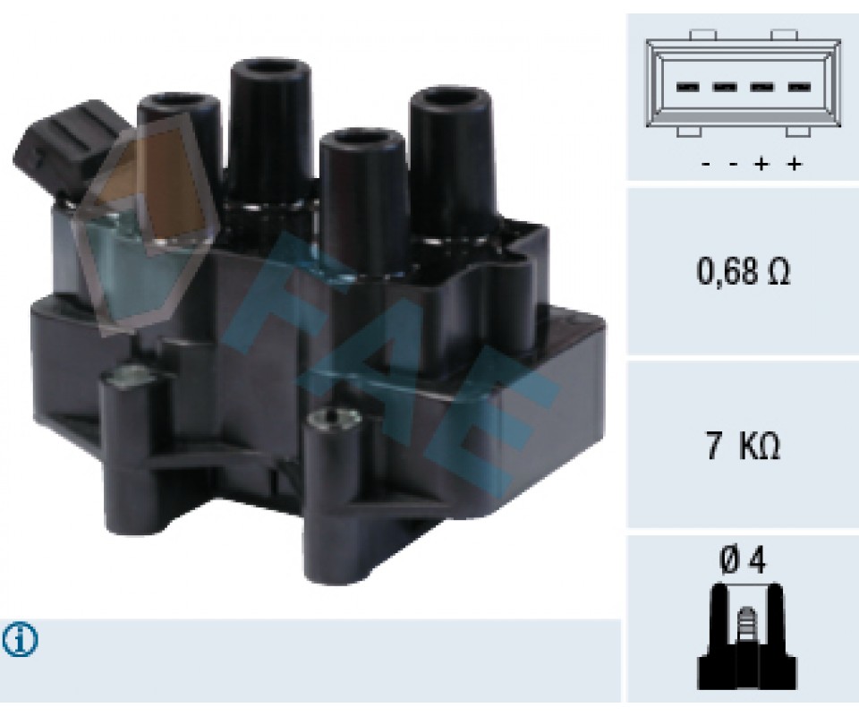 ATEŞLEME BOBİNİ OPEL VECTRA B 96>02 ASTRA G 98>09 ASTRA F 95>98 VECTRA A 92>95 OMEGA B 94>99 1.8-2.0 16V X18XE-X20XEV