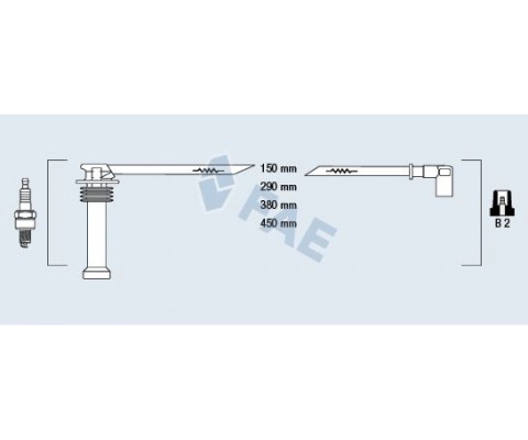 BUJİ KABLO TAKIMI FOCUS-CMAX-FİESTA-MONDEO-BMAX-MAZDA-VOLVO C30-S40-V50 98> 1.4-1.6 ZETEC