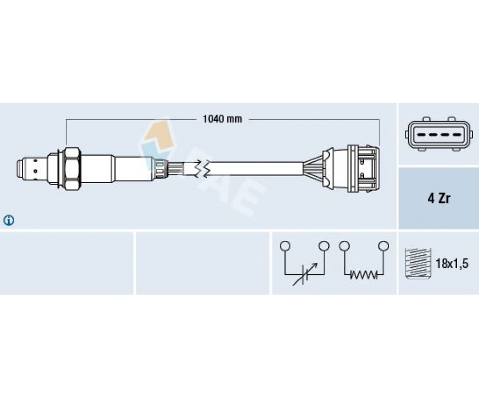LAMBDA OKSİJEN SENSÖRÜ VOLVO S40 1.6 1.8 2.0 V40 1.6 1.8 2.0 95/99