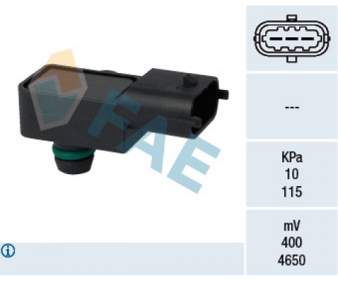 EMME MANİFOLD BASINÇ MAP SENSÖRÜ CORSA D-AGILA 1.0-1.2-1.4 06> VECTRA C 2.8 V6 05>