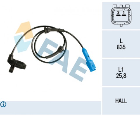 ABS DEVİR SENSÖRÜ ÖN PEUGEOT P206 98>13