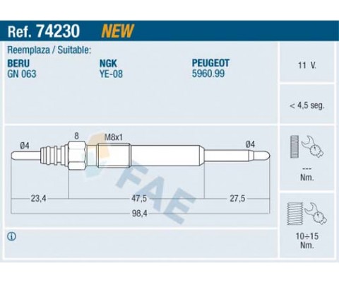 KIZDIRMA BUJİSİ P407-P607-P807-P4007 2.2 HDI C5-C6-C8 2.2 HDI 06> GALAXY-MONDEO IV 2.2 TDCI 11V FREELANDER 2 L359 2.2 TD4 JAGUAR X-TYPE I X400 2.2 D