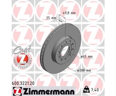 FREN DİSKİ ÖN VW CADDY-PASSAT-GOLF 5/6/7- SKODA OCTAVIA FORD CONNECT 23> ÇAP: 288mm. KALINLIK: 25mm Delik: 9