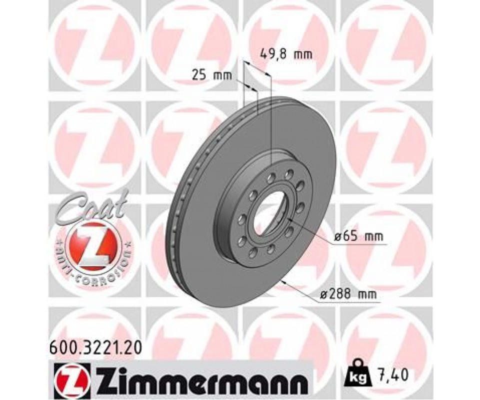 FREN DİSKİ ÖN VW CADDY-PASSAT-GOLF 5/6/7- SKODA OCTAVIA FORD CONNECT 23> ÇAP: 288mm. KALINLIK: 25mm Delik: 9