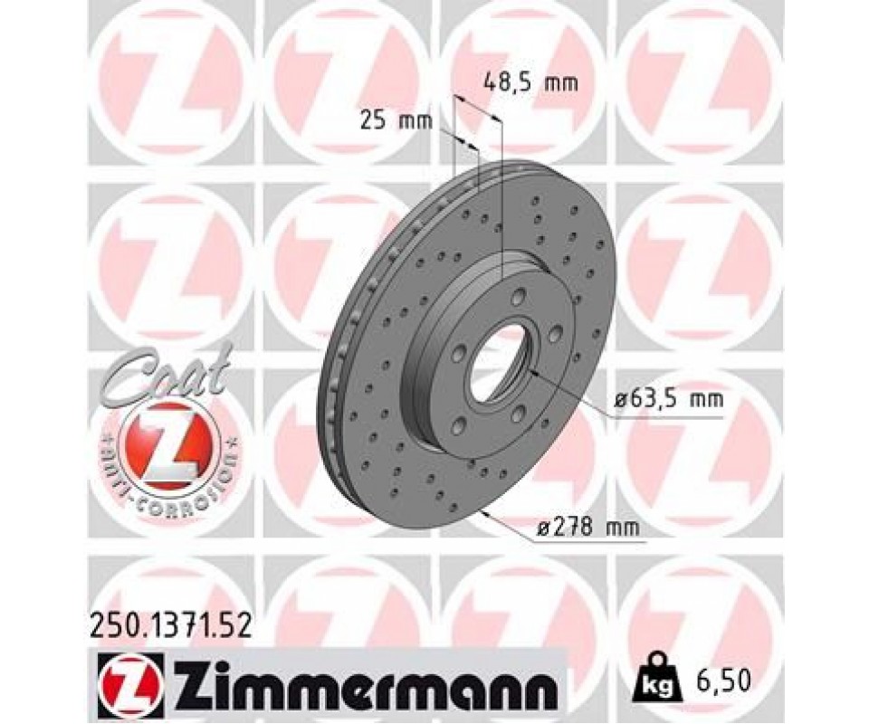 ON FREN AYNASI DISK FOCUS III 11> FOCUS II 04>11 CMAX 03>07 VOLVO C30 06>12 C70 II 06>13 S40 II 04>12 V50 05>12 278x25x5DLxHVLI