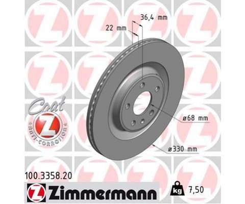 ARKA FREN AYNASI TOUAREG 3.0TDI 17> A4-A5 1.8 TFSI-2.0 TDI 08> A6 2.0 TFSI-2.8 FSI 11> 330x22x5xHVLI 986479750-986479C86-DF6175S