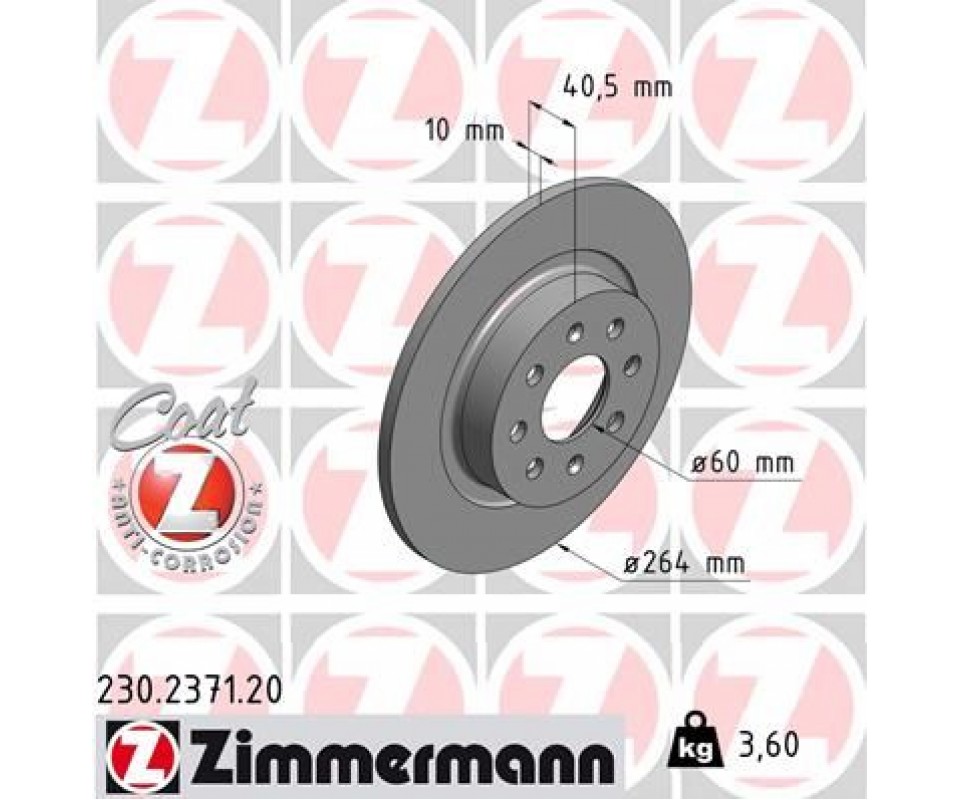 ARKA FREN AYNASI CORSA E 14> ADAM 13> PUNTO EVO-GRANDE PUNTO 05> 264x10x4DLxHAVALI 15 İNÇ 55700592