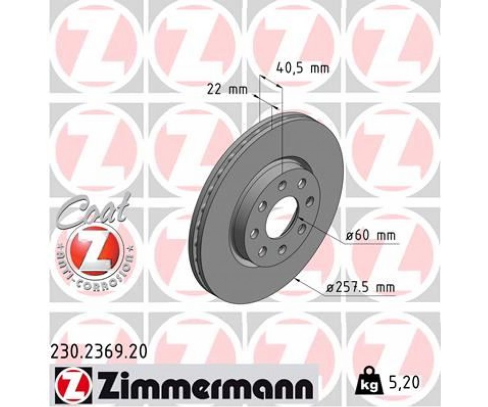 ÖN FREN AYNASI CORSA D 07> CORSA E 14> ADAM 13> FIAT PUNTO EVO 09> GRANDE PUNTO 05> 257x22x4DL HAVA LI