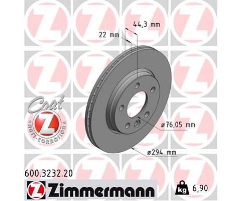 ARKA FREN AYNASI HAVALI TRANSPORTER T5 1.9 TDİ 2.0 2.5 TDİ 04/03>MULTIVAN 4.03> 294x21.9x5DLxHAVAL 986479097-DF4312