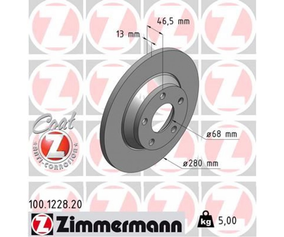 ÖN FREN AYNASI AUDI A4 1.6-1.9TDI 95/11.00 A4 Avant 1.6-1.8 20V-1.9TDI 95/9.01 280x13x5DL 986478615-DF2730