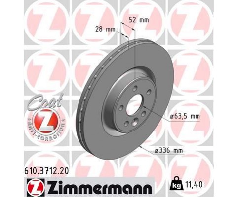 ON FREN DISK AYNASI HAVALI VOLVO S60 II 10>15 S80 II 06> V60 I 11>15 V70 III 07>15 XC70 II 09>15 336cm CAP