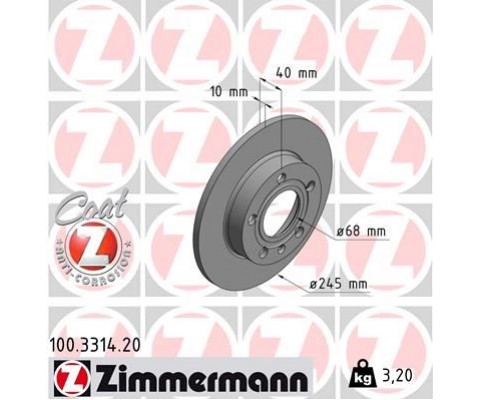 ARKA FREN AYNASI AUDI A4 8E2.B6 11/00> A4 Avant 8E5.B6 09/01>SEAT EXEO 09> 245x9.9x10DL 986478986-DF4186