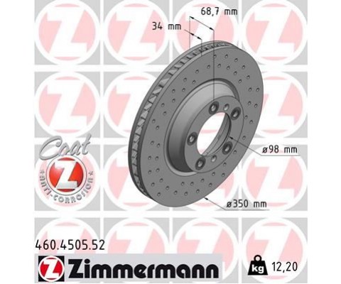 FREN DİSK DELİKLİ ON SAG PORSCHE CAYENNE 9YA 17> PANAMERA 971 16> 350 MM - 34 MM