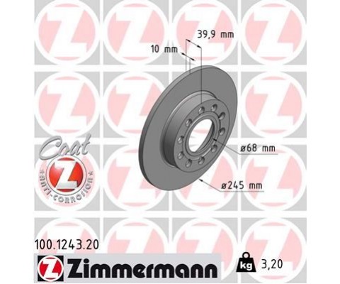 ARKA FREN AYNASI AUDI A4 8E2.B6 11/00> A4 Avant 8E5.B6 09/01>SEAT EXEO 09> 245x9.9x10DL 986478986-DF4186