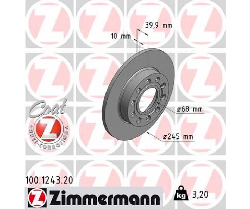 ARKA FREN AYNASI AUDI A4 8E2.B6 11/00> A4 Avant 8E5.B6 09/01>SEAT EXEO 09> 245x9.9x10DL 986478986-DF4186