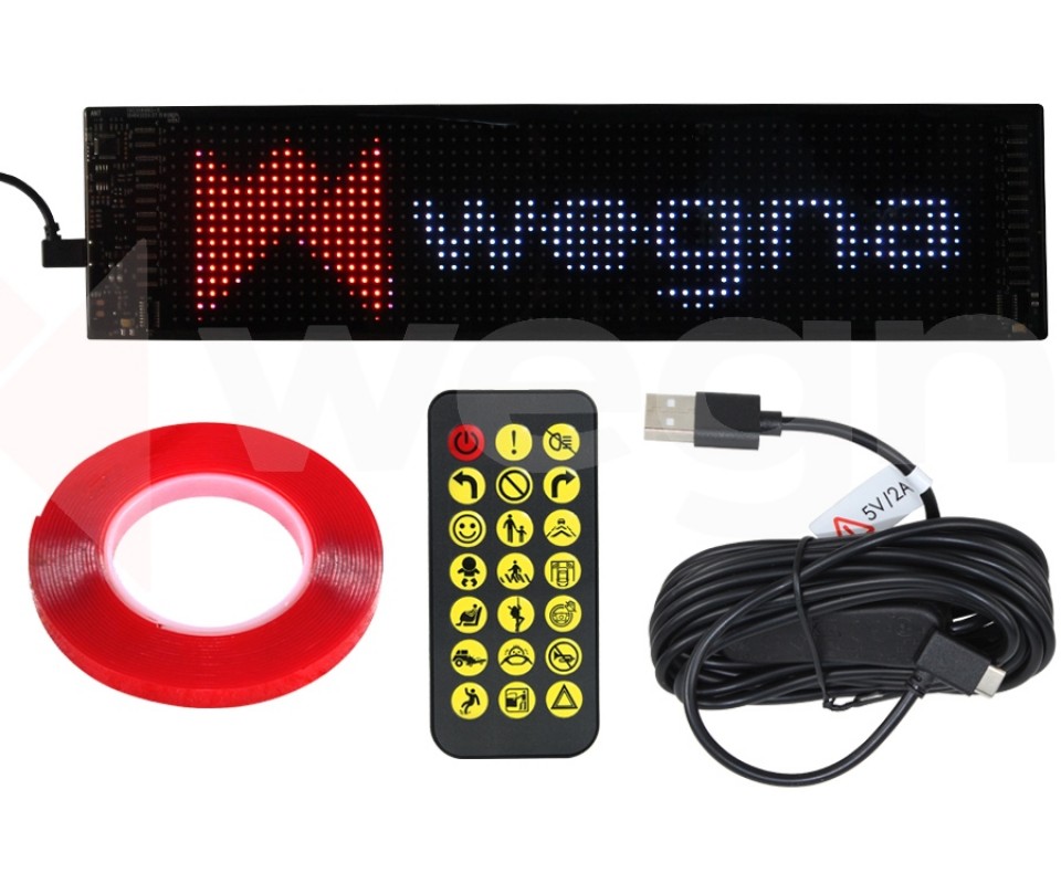 ARAÇ İÇİ ARABA IŞIĞI LED EKRAN 20x64 10.2x34.8cm