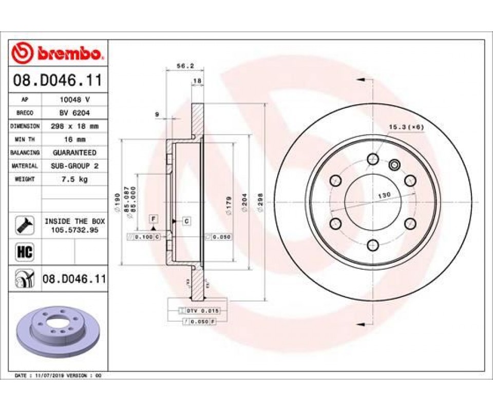 FREN DISKI ARKA MERCEDES SPRINTER B907 B910 18> ELEKTRONIK PARK FRENI