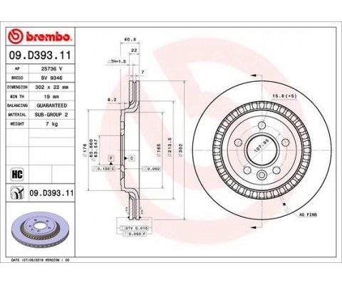 ARKA FREN AYNASI VOLVO S60 10 >13 > S80 II 08 >13 > V60 10 > V70 08 > XC70 07 >13 > 302x5DL