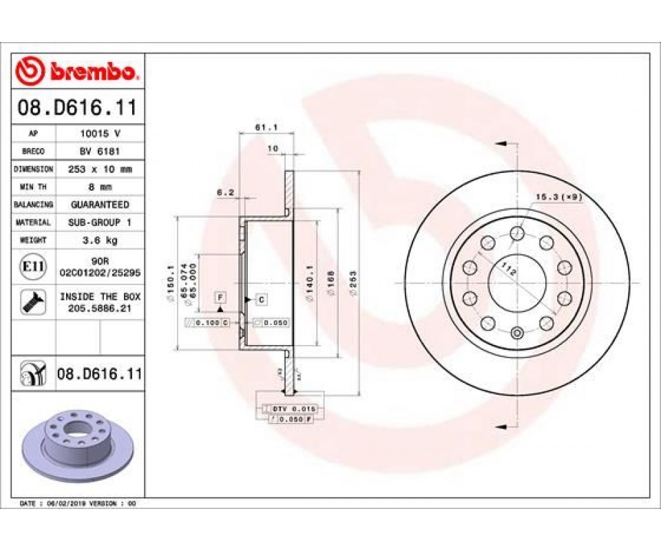 FREN DİSKİ ARKA SKODA OCTAVIA III 12>20 253x10x61.4